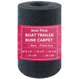 VEITHI Boat Trailer Bunk Carpet Dark Grey 8 inch x 13 feet - Bunk Carpet for Boat Trailers - Boat Bunk Carpet - Trailer Bunk Carpet - Boat Trailer Carpet for Boat Trailers or Jet Ski Ramps