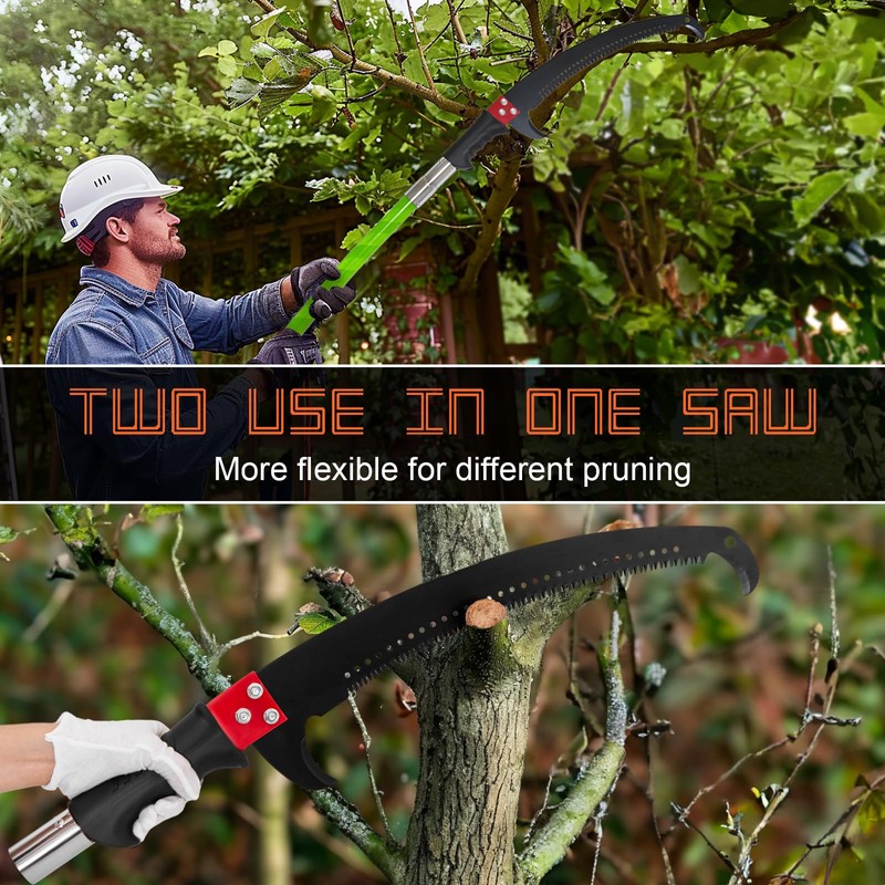 Tree Pruner Pole Saw for Tree Trimming, 7.3-27 Foot Manual