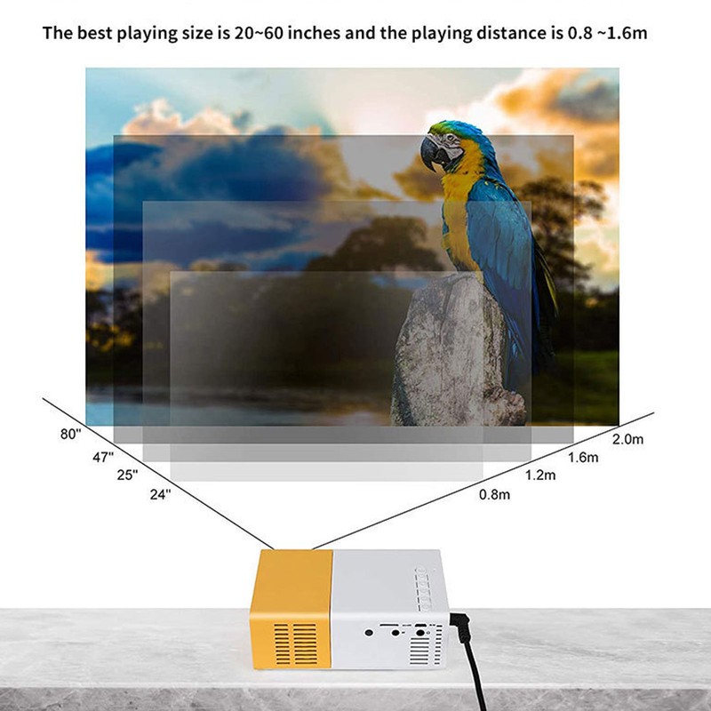 Small Projector 600ASIN Remote Control Portable Movie Projector with USB
