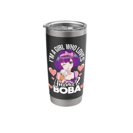 Girl Who Loves Anime & Boba - Boba Drink Bubble Tea Tapioca Stainless Steel Insulated Tumbler