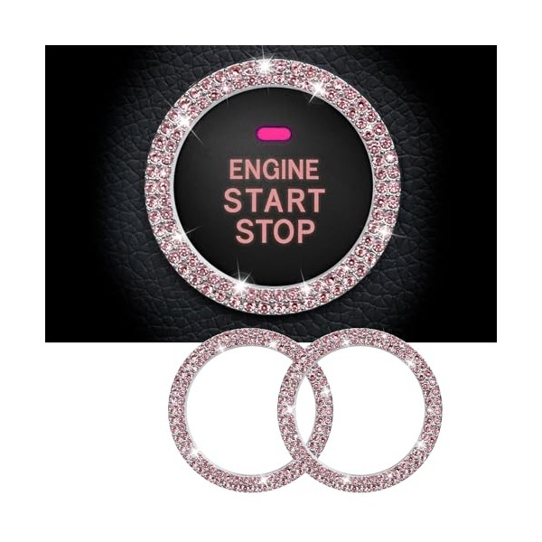 Whaletail WHALETAIL 2PCS Bling Crystal Rhinestone Car Engine Start Ring