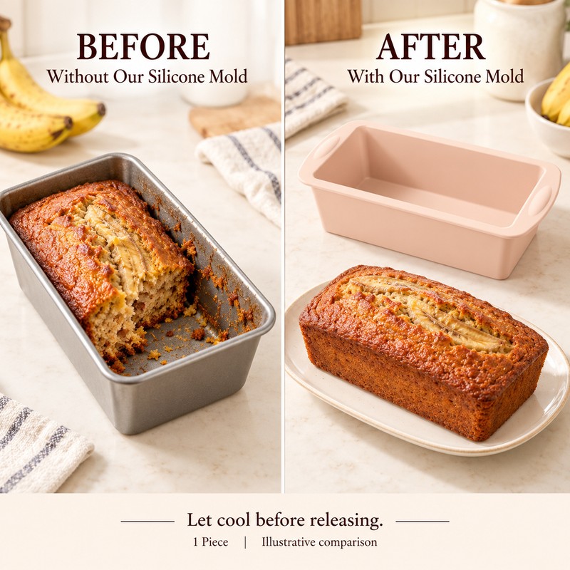 Silicone Baking Molds NonStick Rectangle Cake Pans Mini Loaf Pan