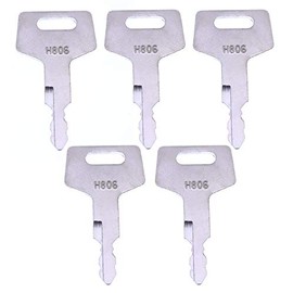 YIQI 5 Ignition Keys H806 Heavy Equipment Keys for Takeuchi Hitachi Gehl New Holland Case 17001-00019