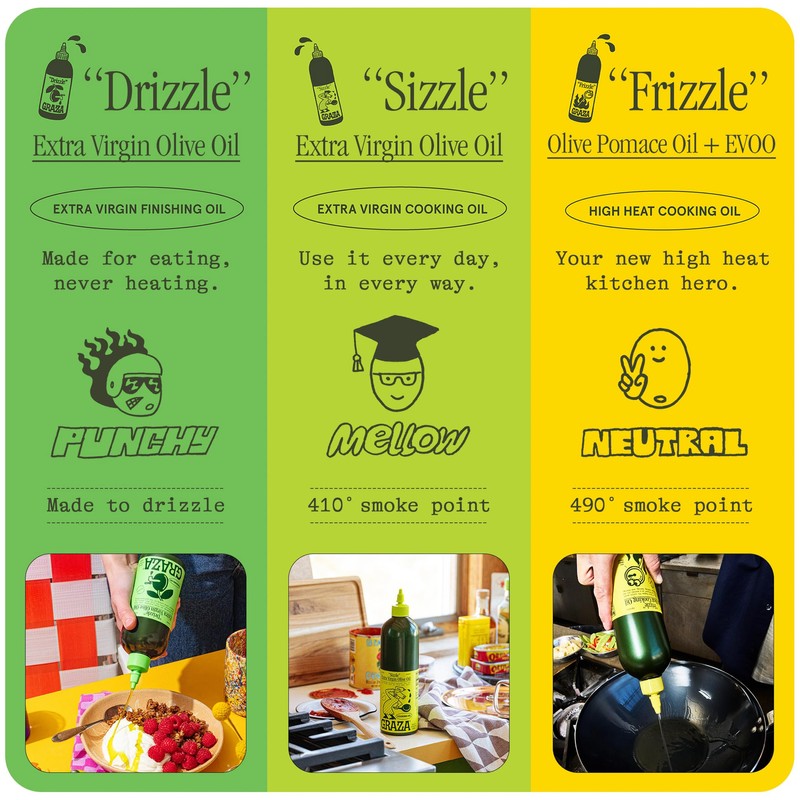 Graza Sizzle Extra Virgin Olive Oil, Cooking Oil - High