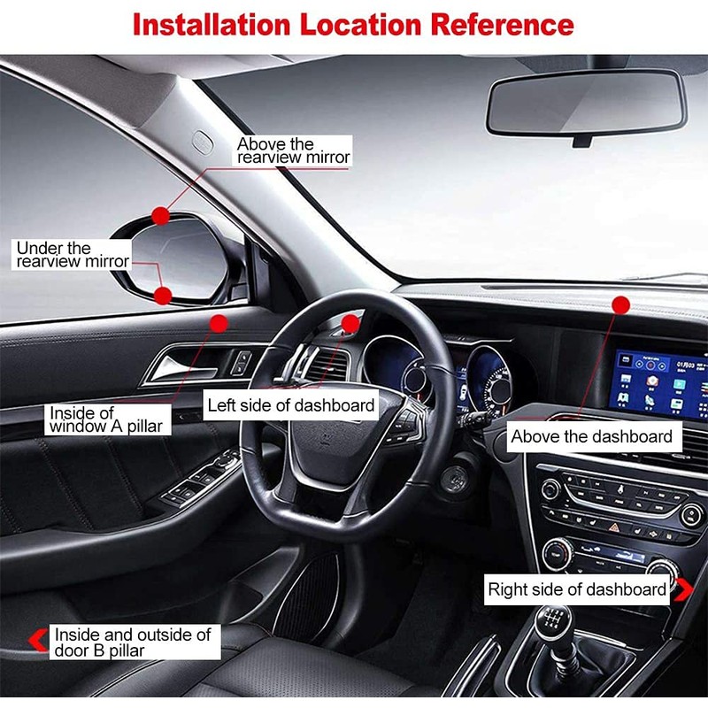 Biqing Blind Spot Mirrors, Universal Car Accessories, 360 Adjustable, Convex,