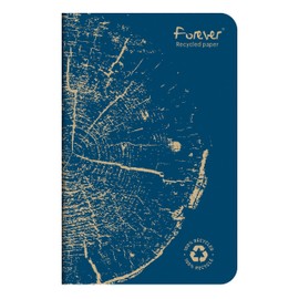 Clairefontaine 68496C - FOREVER premium quilted notebook 9x14cm 90g recycled 96p lined assorted colors - PAQ of 5