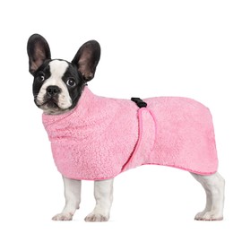 Glittme Dog Bathrobe, Super Soft Dog Robe Quick Drying Dog Towels for Drying Dogs Large, Adjustable Dog Robes for After Bath, and Dog Dryer for Dog, Puppy, S, Pink