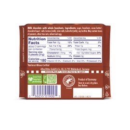 Ritter Sport Chocolate Bars with Nuts (Milk Chocolate with Hazelnuts, 3.5 Ounce (Pack of 10)