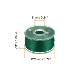 sourcing map Prewound Bobbin Thread Set of 5pcs with Storage Plastic Case for Embroidery and Sewing Machine, Dark Green