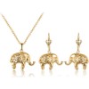 Barzel 18K Gold Plated Filigree Elephant Earrings and Necklace Jewelry