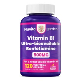 Vitamina Benfotiamina Nomilu 500mg 120 Cápsulas Soluble Energía Metabólica
