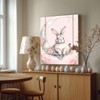 B.B.F MAKE Pink Easter Bunny Canvas Wall Art, Floral Easter