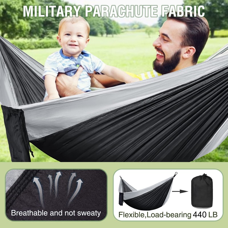 ERUW CozyHoliv Camping Hammock, Single Portable Parachute Hammocks for Outdoor