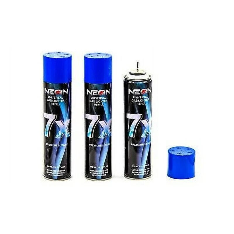 NEON 3 Can Neon 7X Refined Butane Lighter Gas Fuel