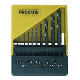 Proxxon Micromot 28 874 HSS Metal Twist Drill Bit Set 10 Pieces 0.3 mm, 0.5 mm, 0.8 mm, 1 mm, 1.2 mm, 1