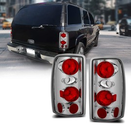AmeriLite Chrome Replacement Brake Tail Lights Set For Chevy Suburban/Tahoe - Passenger and Driver Side