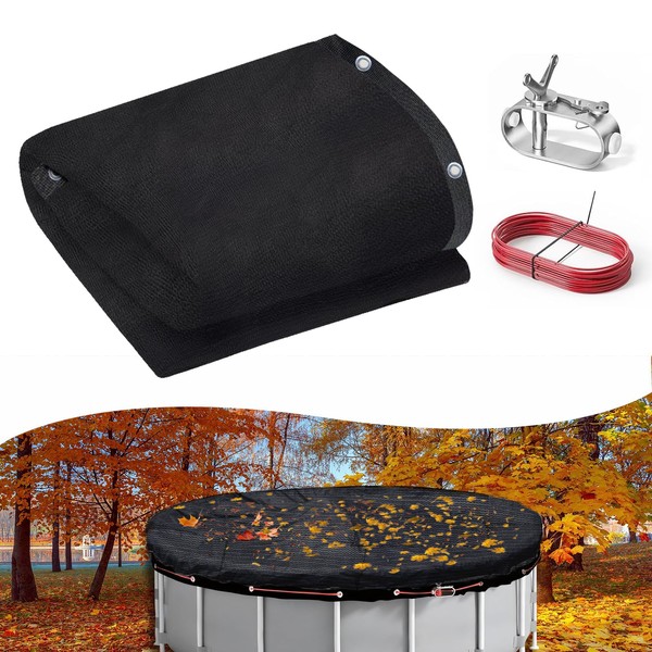 Leaf Net Pool Cover 24 Ft Round Above Ground, Heavy-Duty