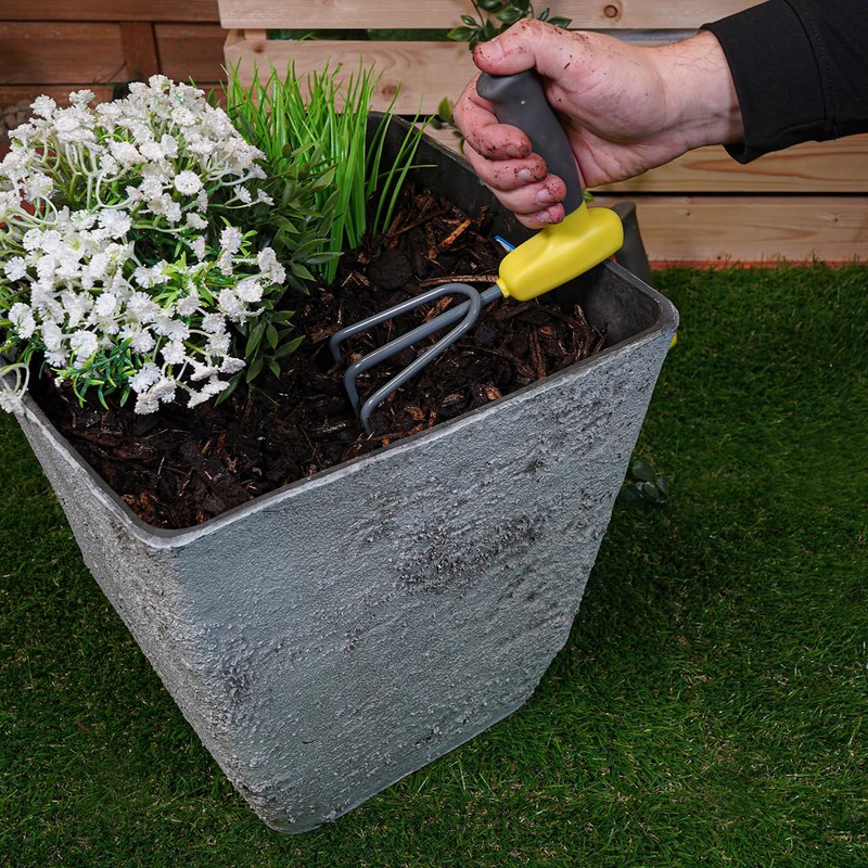 3 Piece Ergonomic Handled Gardening Set – Grey & Yellow