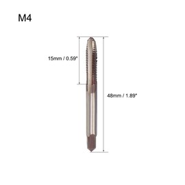 sourcing map Metric Hand Tap M4 Thread 0.7 Pitch 3 Straight Flutes H2 Alloy Tool Steel Bottom & Taper Screw Tap Set Tapping Tools for Repairing 1 Pair
