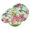 UPware 16 Piece Rose Garden Melamine Dinnerware Sets, Outdoor Dishes