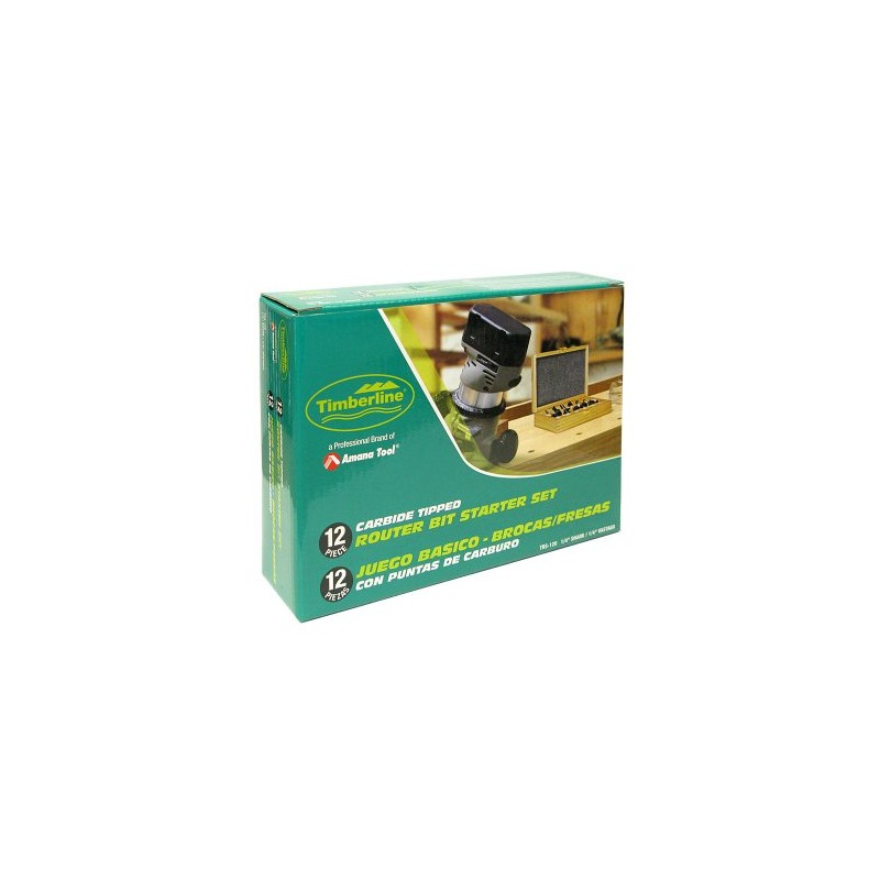 Timberline TRS-120 All Purpose 1/4-Inch Shank Router Bit Set, 12-Piece