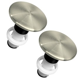 972-098J Plumbing-Equipment Brushed Nickel Drain Sink Stopper, Drain Sink Plug Part Push & Seal Drain Stopper Assembly