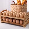 HANSGO 2PCS Countertop Wooden Egg Holders, Egg Container Racks Egg