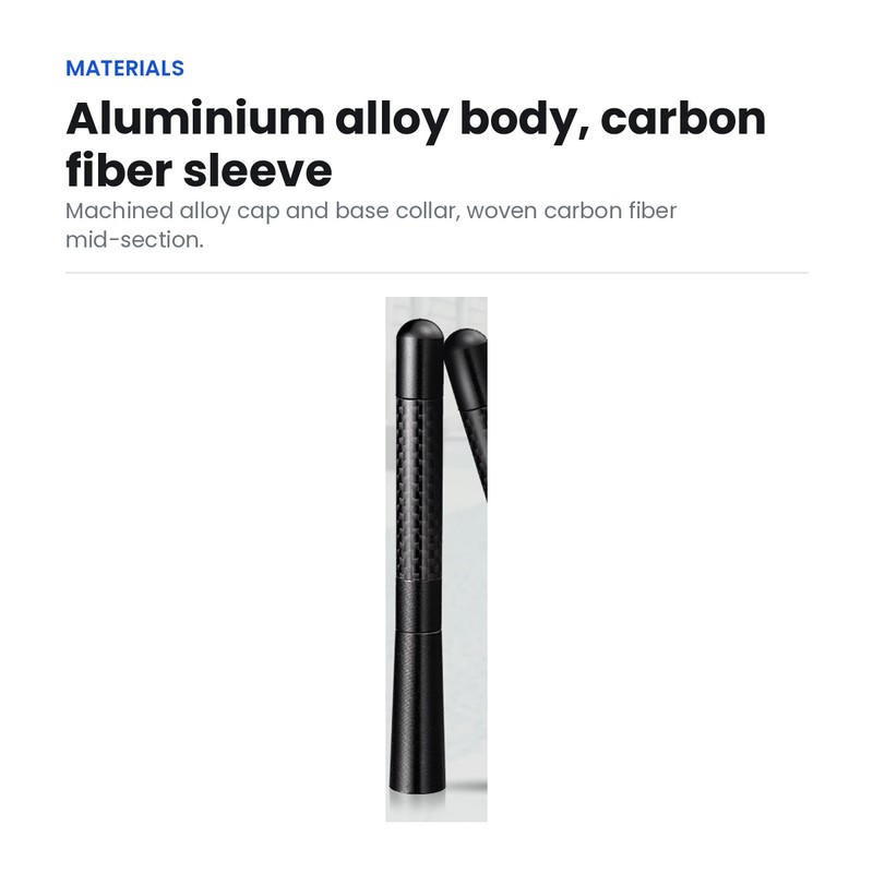 4.7" Short Motorcycle Antenna 2-Pack, Carbon-Fiber Style Stubby Radio Antenna,
