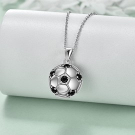YFN Football Necklace for Women Sterling Silver Ball Necklace Mother Father Day Gifts Hypoallergenic, Sterling Silver, No Gemstone