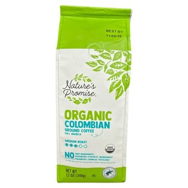 Nature’s Promise Organic Colombian Ground Coffee, 100% Arabica Medium Roast, 12 oz
