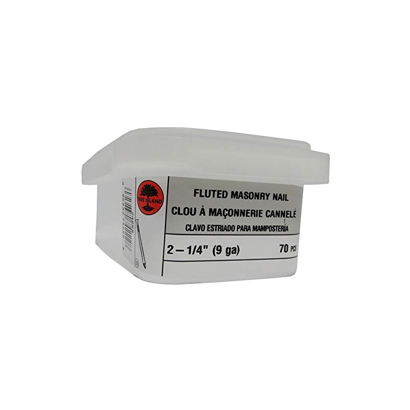 70 Pack 2-1/4" Fluted Concrete Nails
