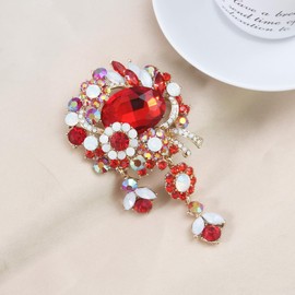 Mecool Brooch Pin for Women Shiny Elegant Created Crystal Flower Brooch Pins | Xmas Gifts for Women Christmas Gifts | Ladies Brooches | Crystal Jewellery