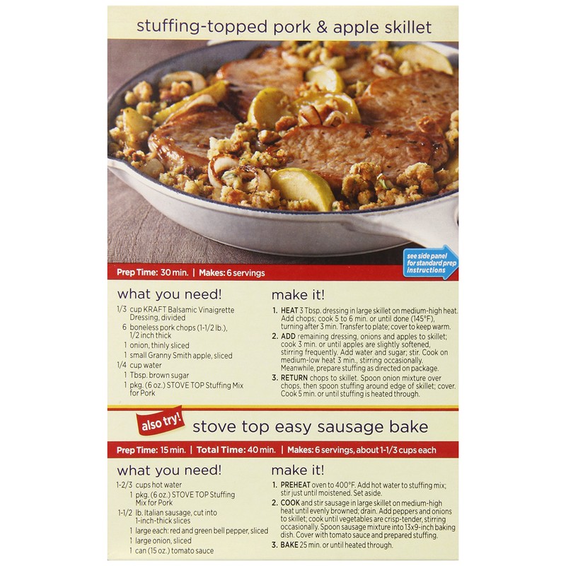 Stove Top Stuffing Mix for Pork 6 oz (Pack of