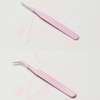 LUYING Lashes Pink Straight Stainless Steel Fine Work False Eyelashes
