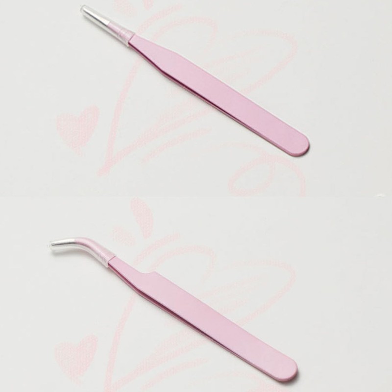 LUYING Lashes Pink Straight Stainless Steel Fine Work False Eyelashes