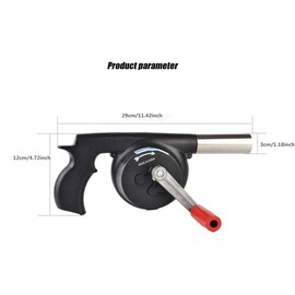 CMLLING Large Hand Cranked Outdoor Burning Blower Manual BBQ Blower for Camping Picnic Outdoor Activities