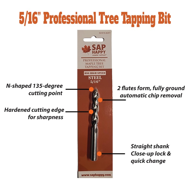 Sap Happy - Profesional Maple Tree Tapping Drill Bit for
