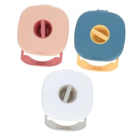 LALAFINA 3pcs Rotatable Phone Charging Cable Organizers Portable Data Cord Storage Boxes with Stretchable Design for Earphones Desktop Cable Management Compact Travel Holder Blue Yellow