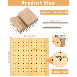 Huifoo Locking Board for Granny Square, Handcrafted Wooden Blocking Board Crochet, blocking board for Granny Squares with 20 Stainless Steel, Rod Pins and 5 Needles, 1 Stand for Knitting and Crochet