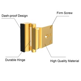 TOYFUL 2 Pack Door Reinforcement Locks with 8 Screws, Home Security Door Lock for Toddler, Childproof Door Lock Night Lock Withstand 800 Lbs Gold