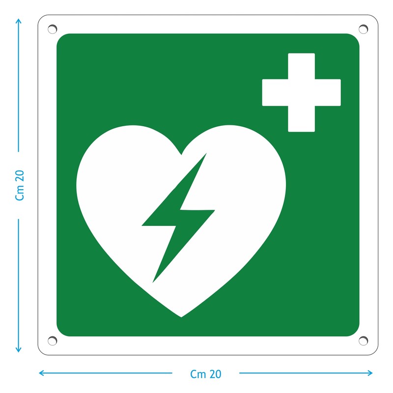 Defibrillator - Emergency and Safety Sign Aluminium Metal 3 mm