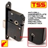 TSS British Standard Mortice Sash Lock Satin Chrome (Silver) 2.5"