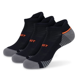 MONFOOT Women's and Men's 3 Pairs Pickleball Tennis Running Athletic Cushion Socks Black Small, multipack