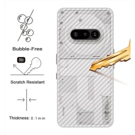 GIOPUEY Back Film Compatible with Nothing Phone 3a, [Pack of 4] 0.1 mm Ultra Thin Carbon Pattern Back Film, Scratch-Resistant, Anti-Fingerprint, Non-Slip