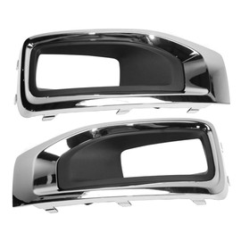 KarParts360 For GMC Yukon/Yukon XL 2015 16 17 18 19 2020 Fog Light Trim Driver and Passenger Side | Pair | Front | Primed | Chrome Bezel | Replacement For GM1038187, GM1039187 | 22936426, 22936427