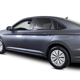 Gomu Window Trim Chrome Delete Blackout Precut Vinyl Wrap Kit Compatible with & Fits Volkswagen Jetta MK7 2019 2020 2021 - Matte Black