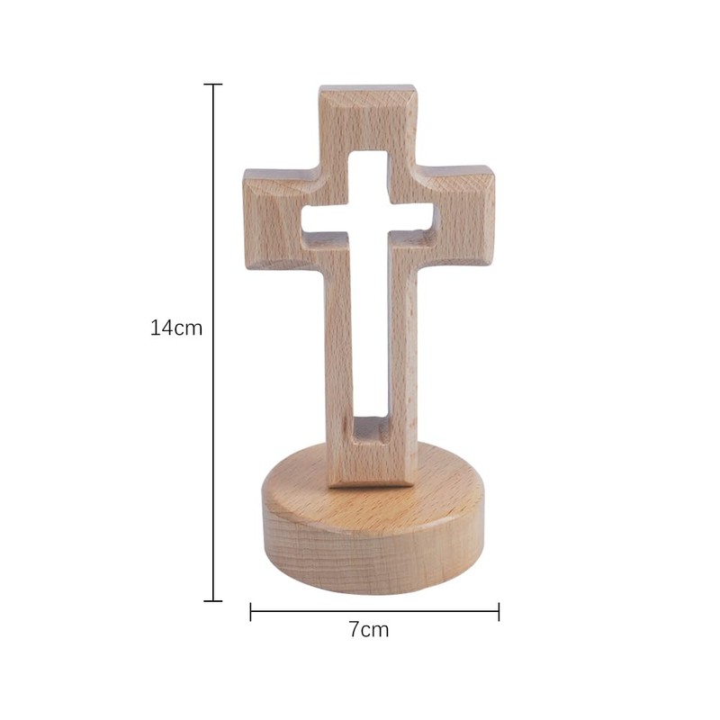 Tiardey Wooden Cross with Base, Wooden Cross for Standing, Cross