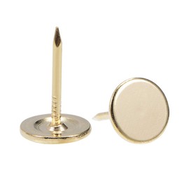 sourcing map Upholstery Nails Tacks 11mmx17mm Flat Head Furniture Nails Gold Tone for Furniture Sofa Headboards, 150 Pcs