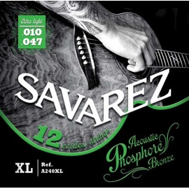 Savarez 668598 Acoustic Guitar Strings Phosphor Bronze Set A240XL 12-String Extra Light .010