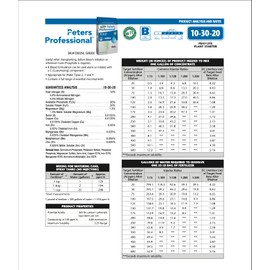 Peters Professional Bloom Booster 10-30-20 3 pounds. Water Soluble Fertilizer with Micronutrients.